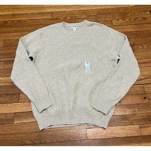 Mens Geoffery Beene Sweater Multi-Texture Knit Beige Crewneck Size XL NWT
